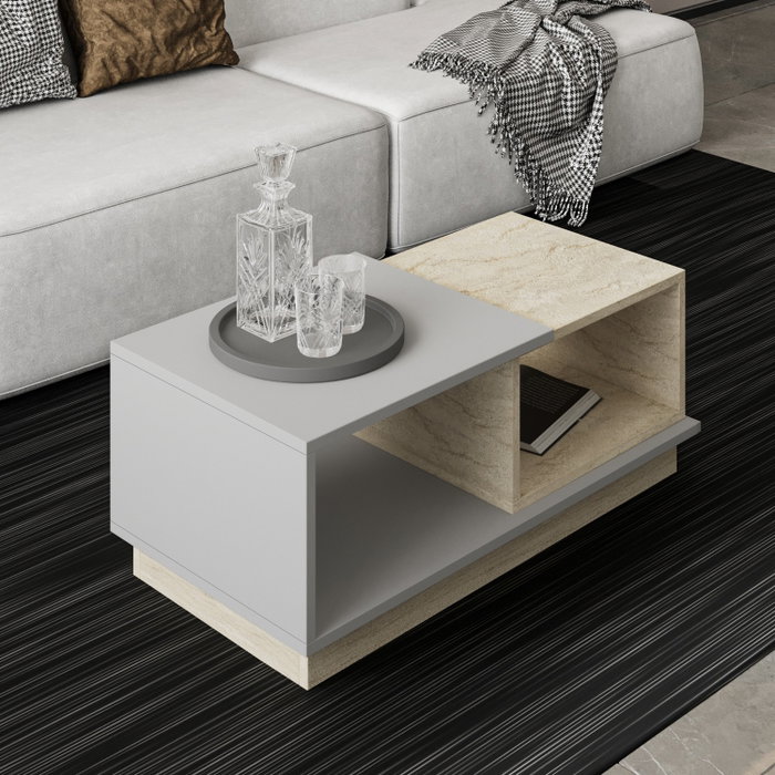 Hanah Home Mesa de Centro Consept Travertino y Gris Hanah Home Mesa de Centro Consept Travertino y Gris